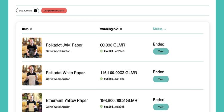 GBM Auctions Hosts First Charity Bid-to-Earn Auction for Polkadot Ecosystem