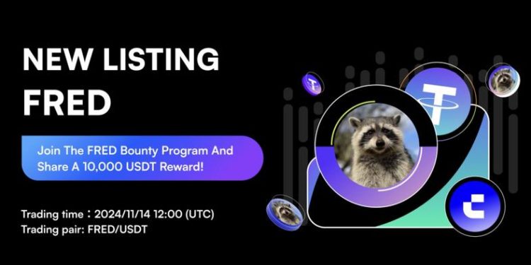Fred(First Convicted RACCOON), a Meme Coin, Will Be Listed on CoinW Exchange
