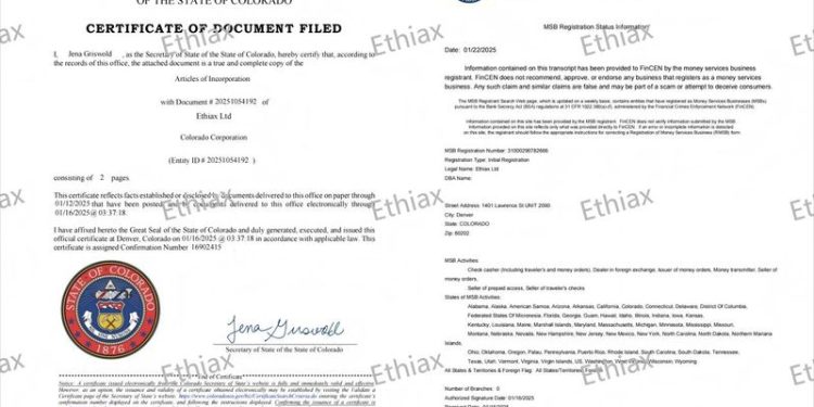Ethiax Successfully Obtains MSB License Certification, Strengthening Global Compliance and Platform Strength