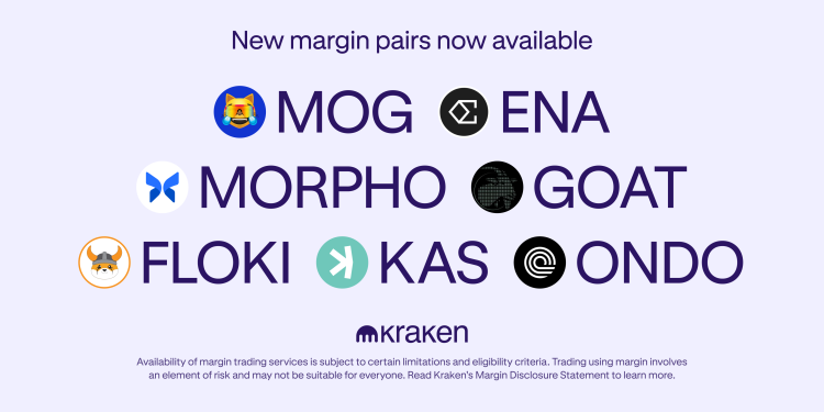 Expanded margin pairs available for MOG, ENA, MORPHO, GOAT, FLOKI, ONDO and KAS!