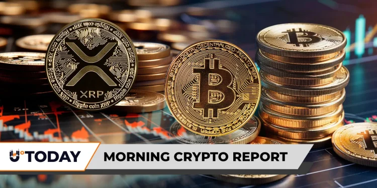 Morning Crypto Report: XRP Loses 89% in Fee Revenue, Satoshi Nakamoto Appears at New York Stock Exchange, Bitcoin Rockets 3,065% in Liquidation Imbalance