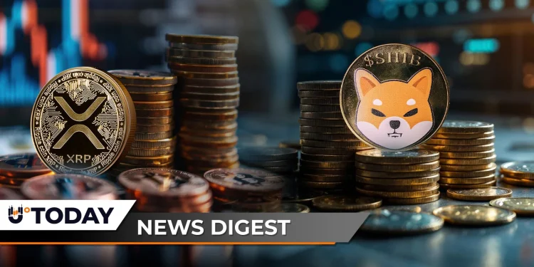 U.Today Crypto Digest: XRP Sees Heavy Selling, Bitcoin Is Breaking 12-Year Trend Against Gold, Shiba Inu Approaches Key Support