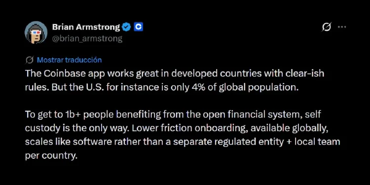 ‘The Only Way’: Coinbase CEO Brian Armstrong Champions Self-Custody to Reach 1 Billion Users