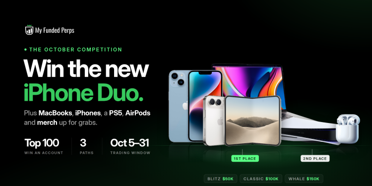 Crypto Prop Firm MyFundedPerps Launches October Competition With the New iPhone Duo, MacBooks, iPhones, and More Up for Grabs