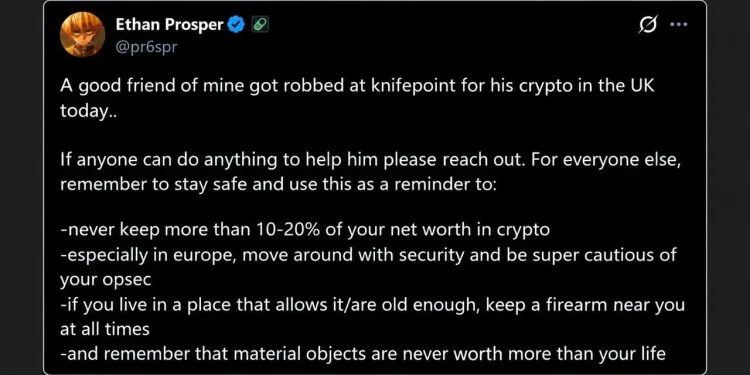 Robbers Tied up a UK Crypto Trader at Knifepoint and Took $800K